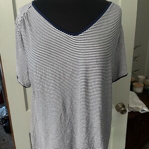 Apt. 9 Blue and White Short Sleeve Tee